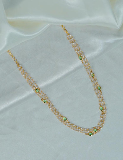 Premium Pearl Layer with Semi Precious Stone Necklace LP - 48Hr Delivery