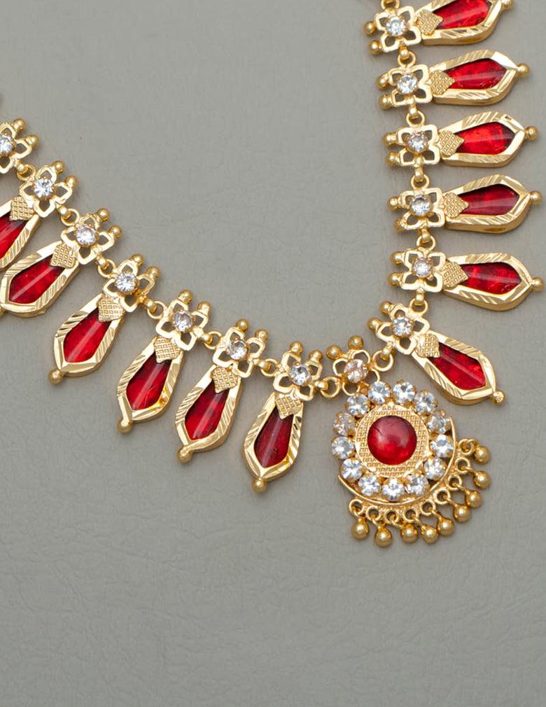 Gold tone Nagapadam Long Necklace Haram