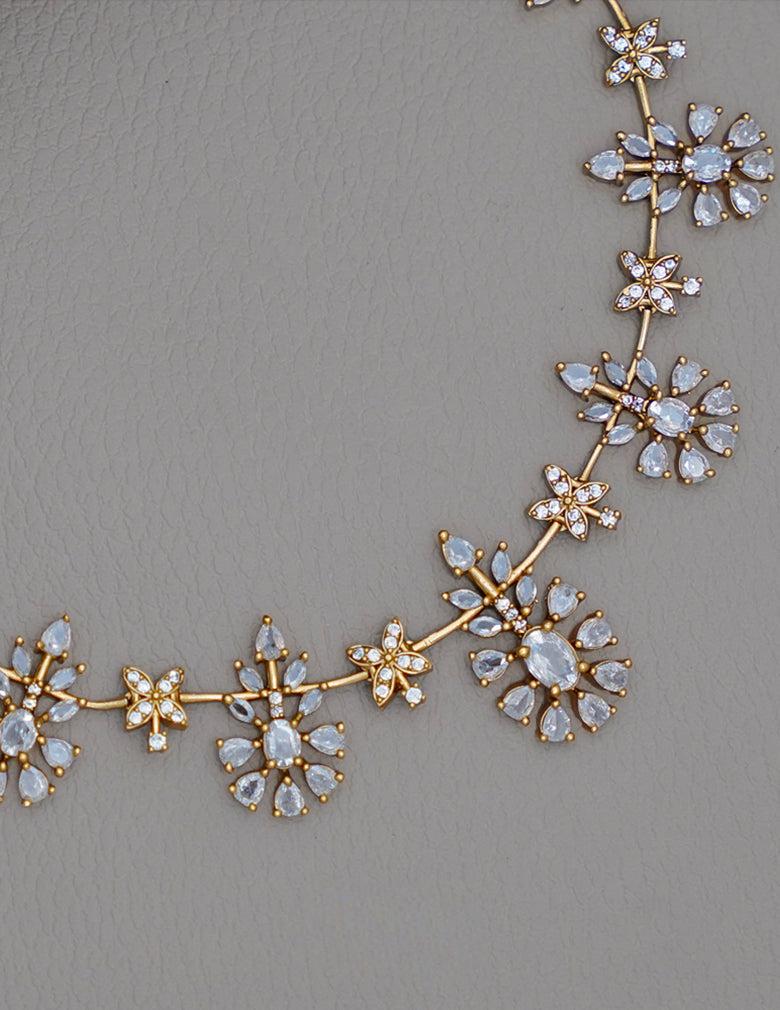 AD Stone Necklace Earring Set