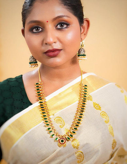 Gold tone Nagapadam Long Necklace Haram