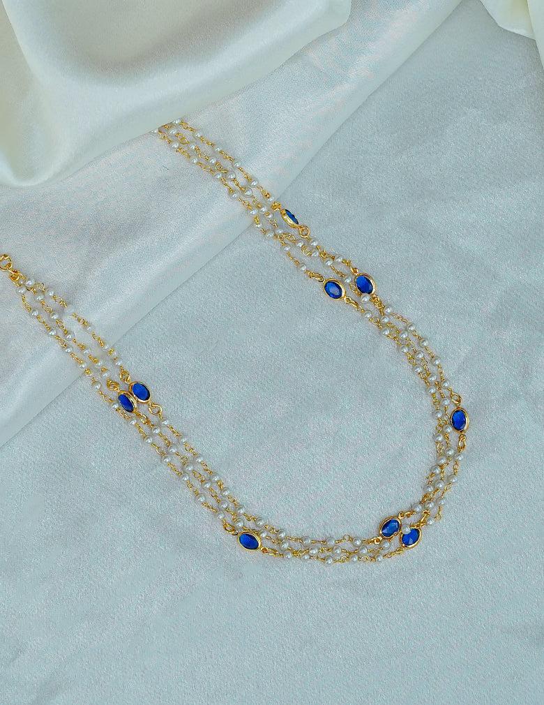 Premium Pearl Layer with Semi Precious Stone Necklace LP - 48Hr Delivery
