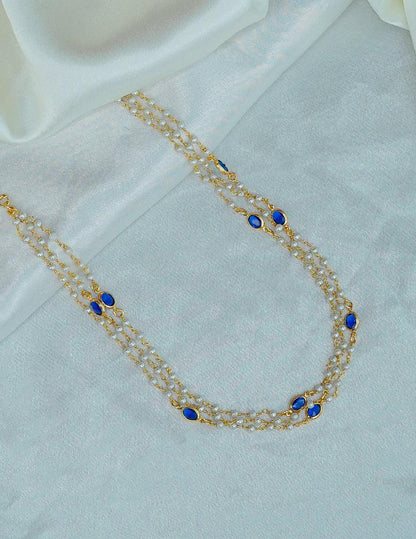 Premium Pearl Layer with Semi Precious Stone Necklace LP - 48Hr Delivery