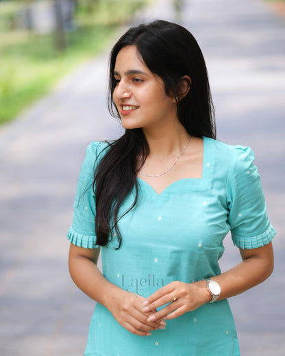 Studio Blue Cotton Top