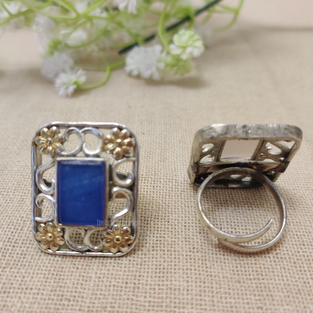 Blue Tone Square ring