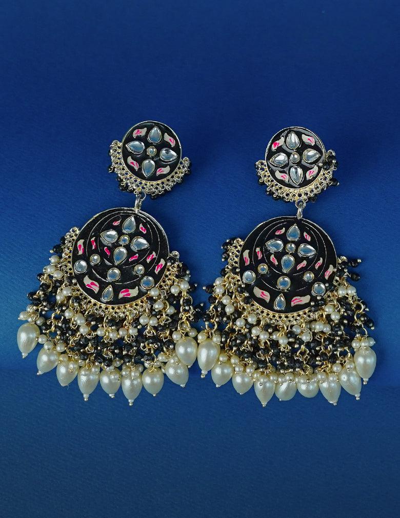 Meenakari Kundan Long Earrings