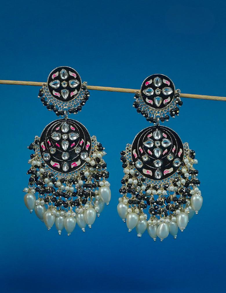 Meenakari Kundan Long Earrings