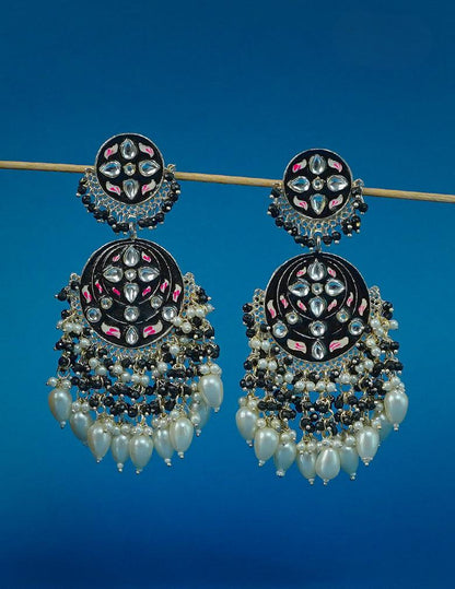 Meenakari Kundan Long Earrings