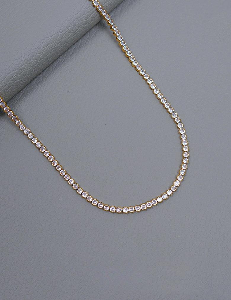 Anti Tarnish Gold toned Tennis chain Necklace LP- 48Hr Delivery