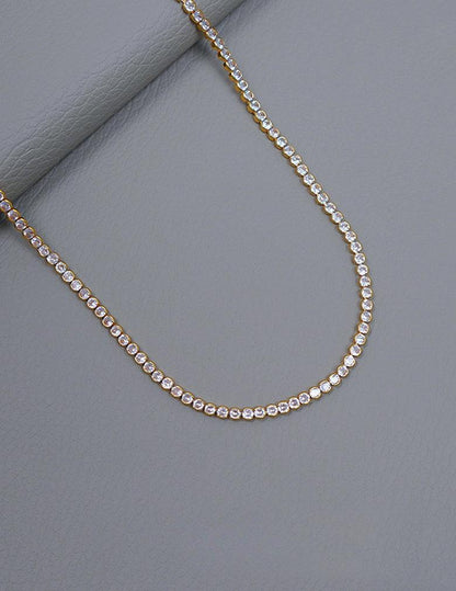 Anti Tarnish Gold toned Tennis chain Necklace LP- 48Hr Delivery