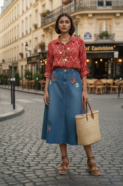 Maati  Ruby Ikat Everyday Cotton Shirt