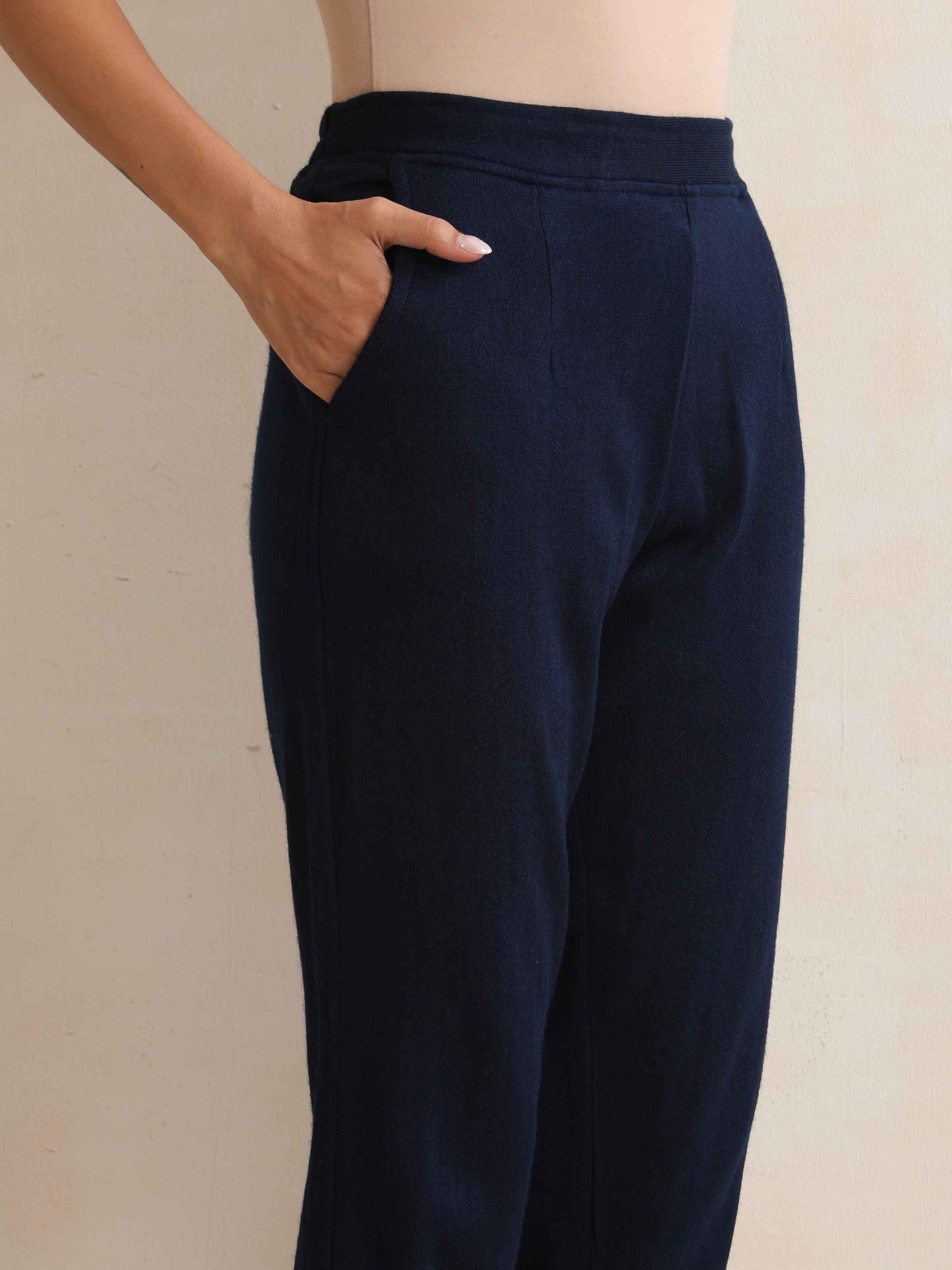 trueBrowns Navy Woollen Pants