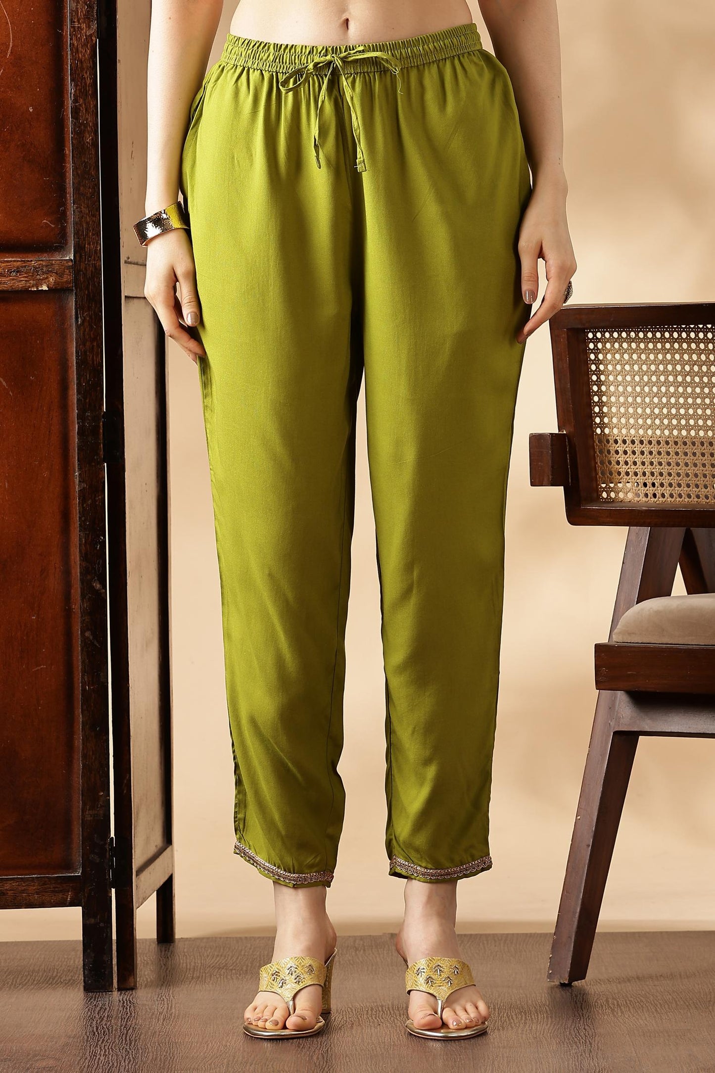 Mustard & Green Kurta,Pant with Pocket and Dupatta 3PCS Set - LP