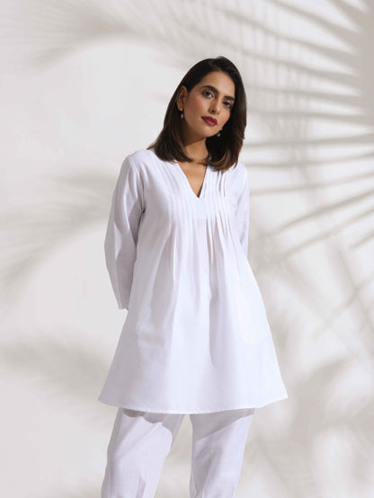 trueBrowns White Slub Co-ord Set