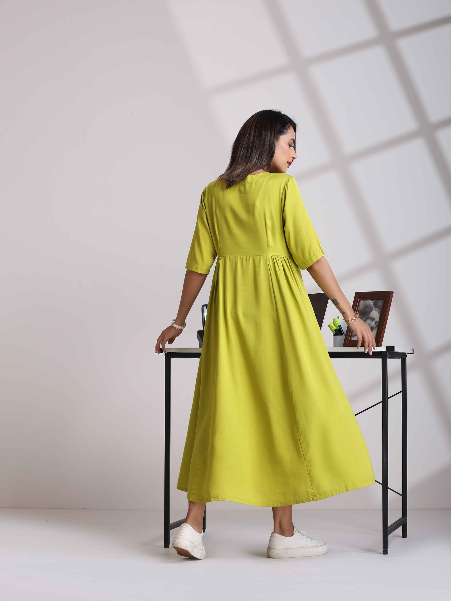 trueBrowns Modal Lime Green Dress