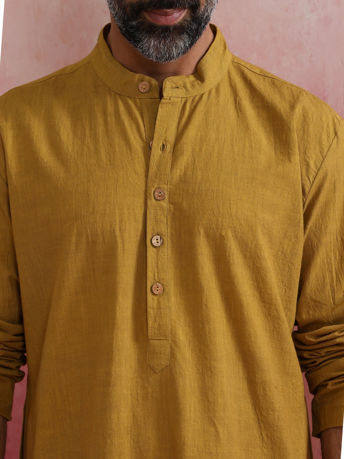 trueBrowns Men's Mustard Kurta