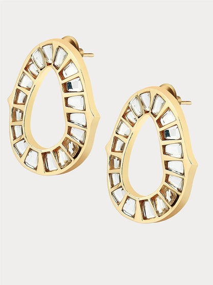 Oval-Mirror-Accent-Stud-Earrings