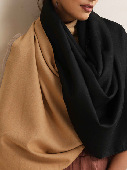 trueBrowns Black Reversible Stole