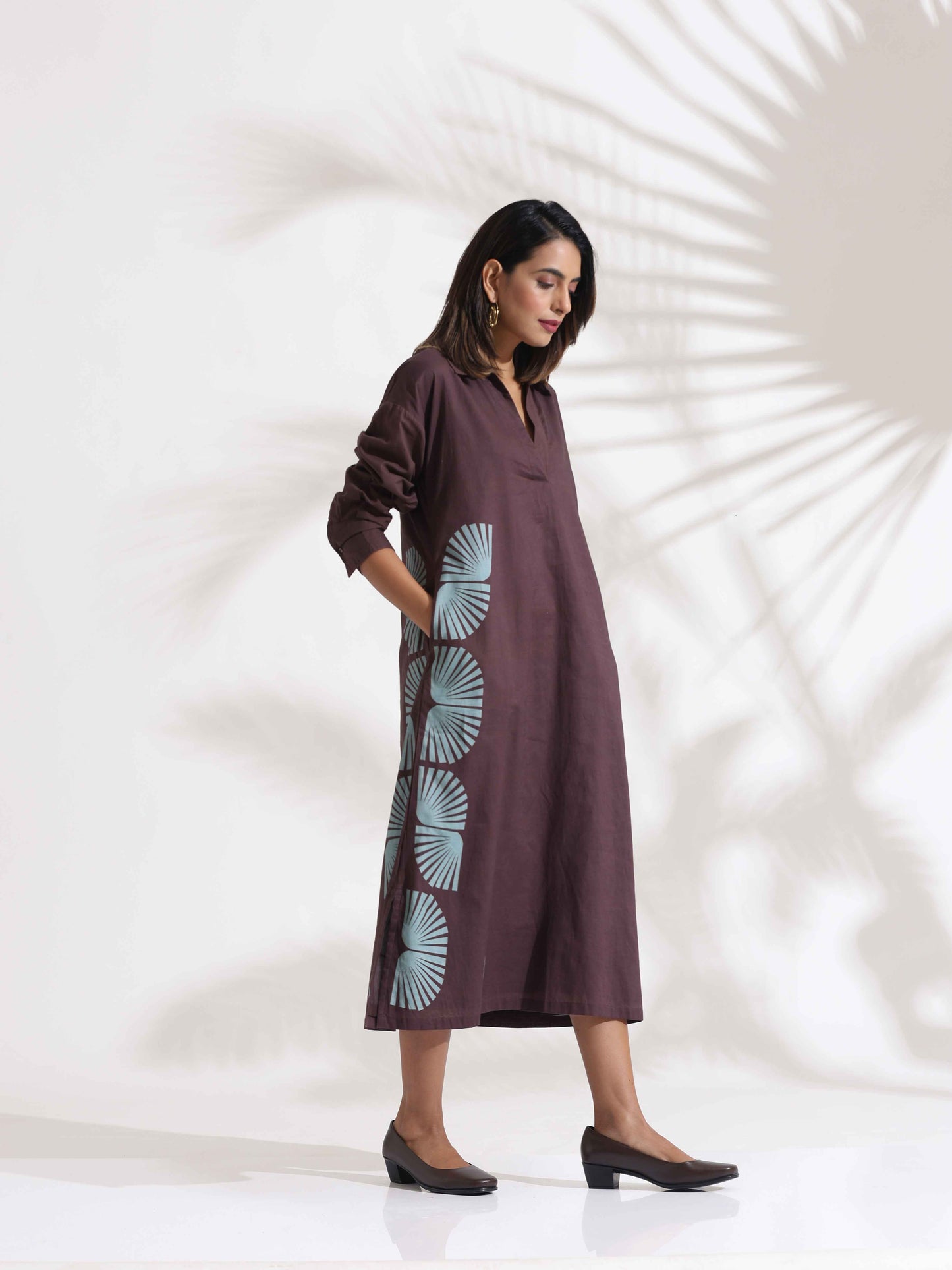 trueBrowns Cola Cotton Print A-line Dress