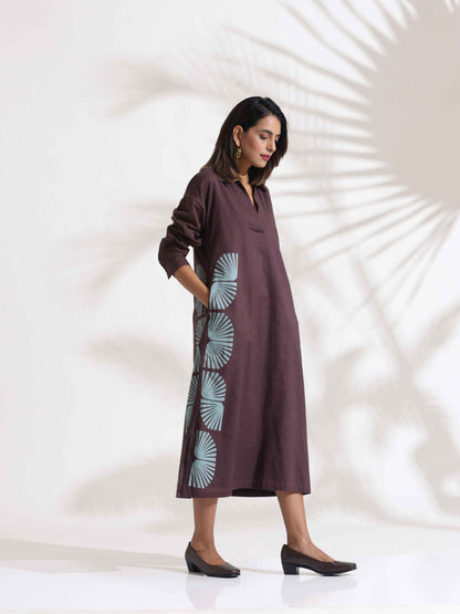 trueBrowns Cola Cotton Print A-line Dress