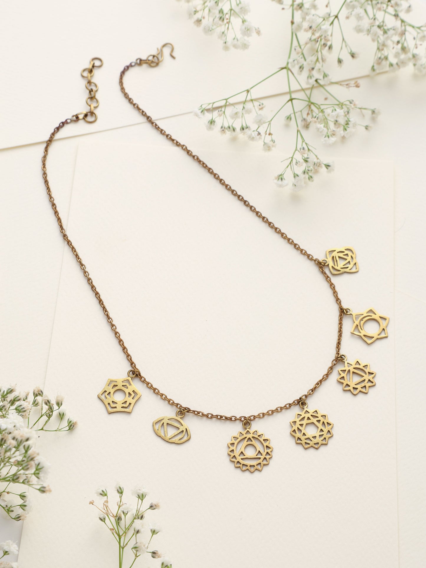 trueBrowns Brass Dangle Necklace