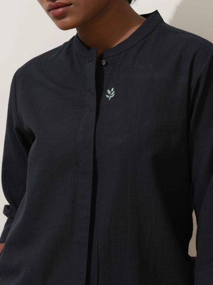trueBrowns Black Cotton Linen Co-Ord Set