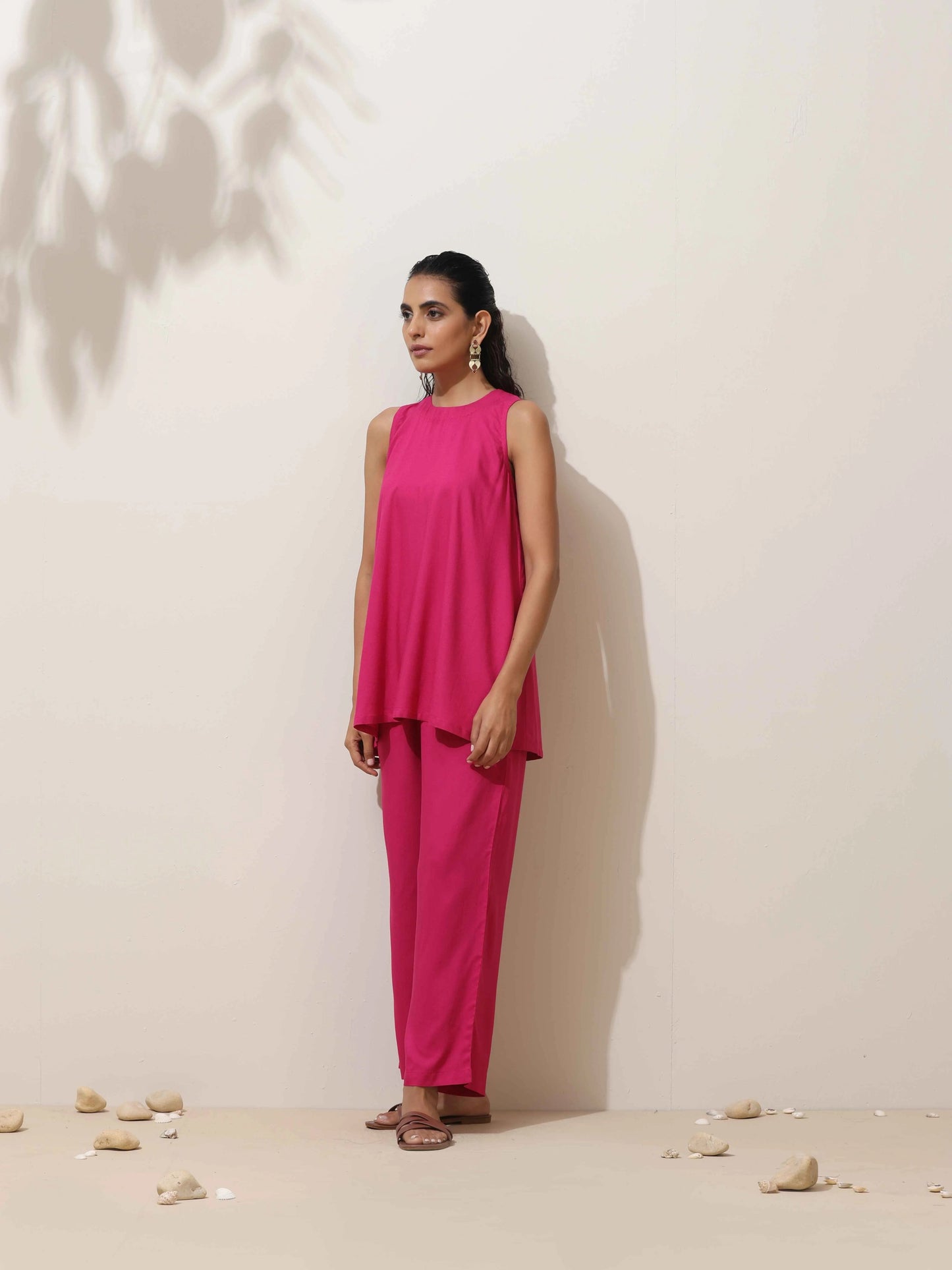 trueBrowns Pink Viscose Co-ord Set