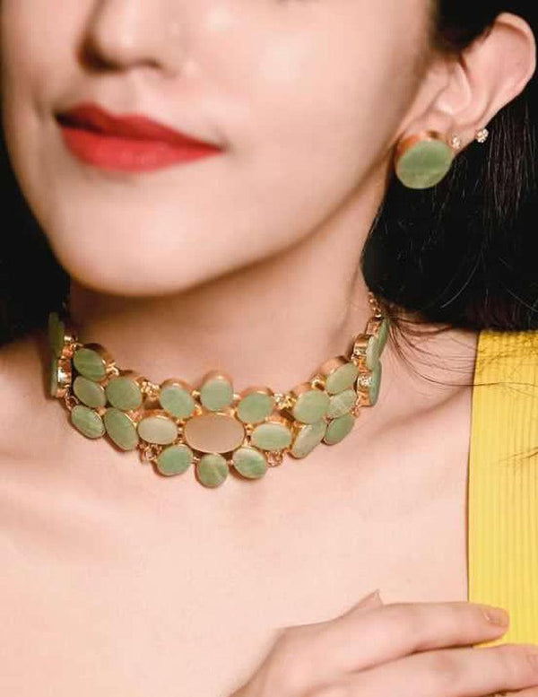 Natural Stone Necklace Set (color option)