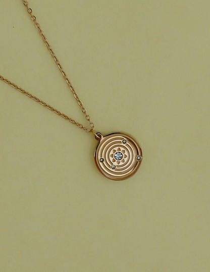 Rose Gold Ad Stone Pendant Simple Necklace LP- 48Hr Delivery