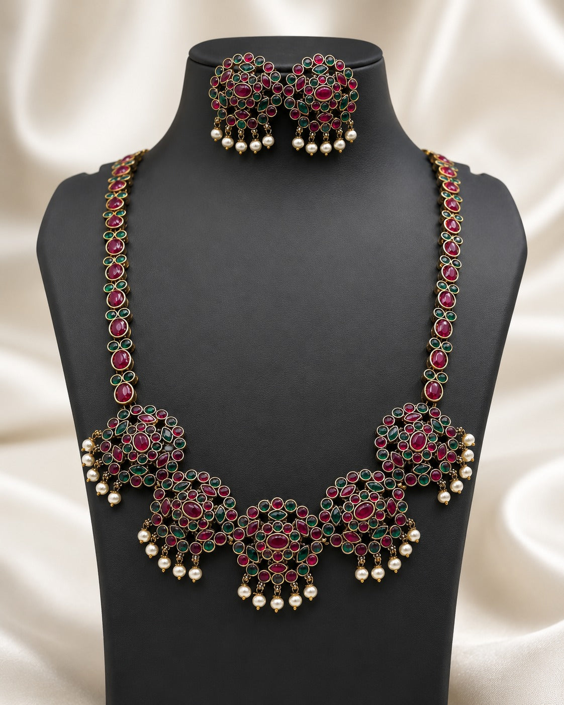 Ruby Bloom Statement Necklace Set LP- 48Hr Delivery