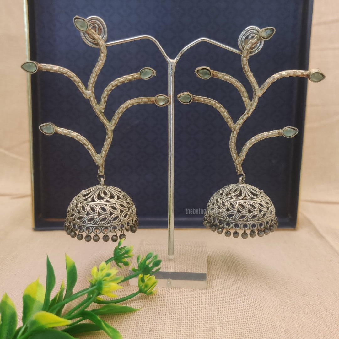 Styish oxidised jhumka earring