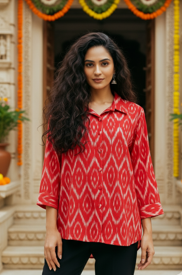 Maati  Ruby Ikat Everyday Cotton Shirt