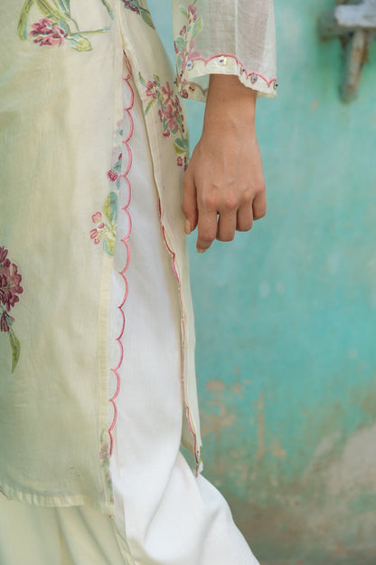 Anu Zinnia Chanderi Kurta Set