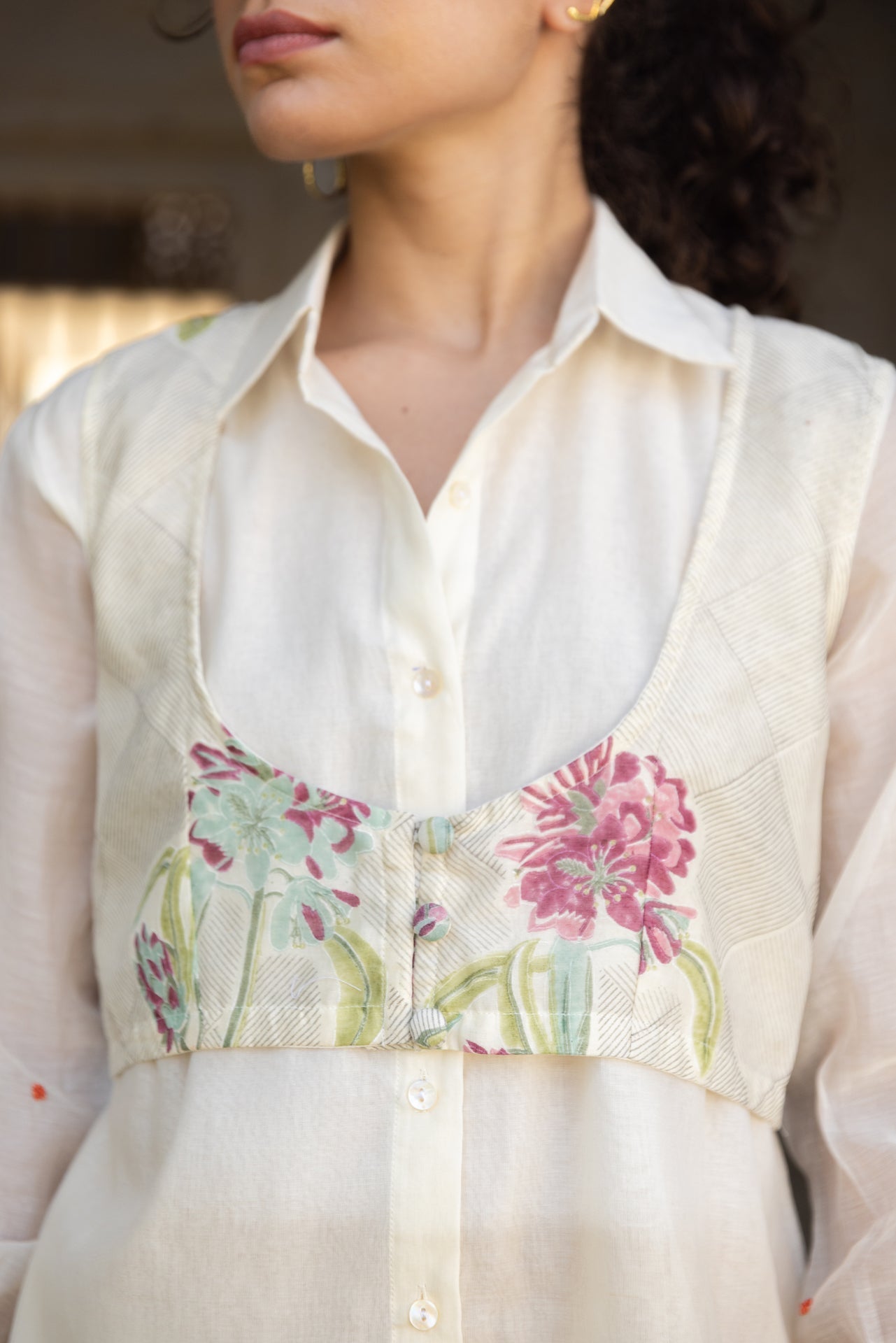 Anu Amala Cherry Blossom Chanderi Shirt