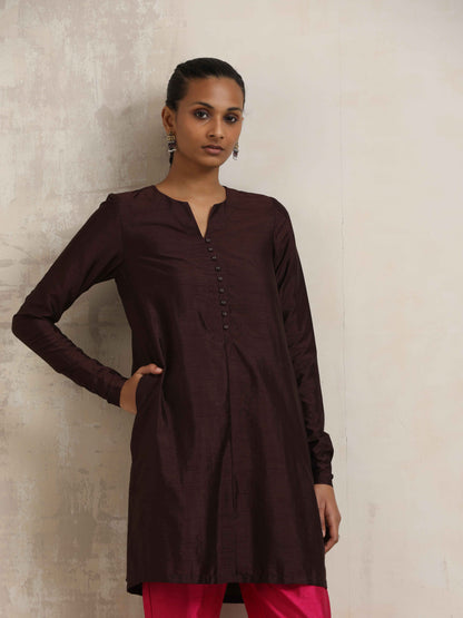 trueBrowns Cola Silk Kurta Co-ord Set