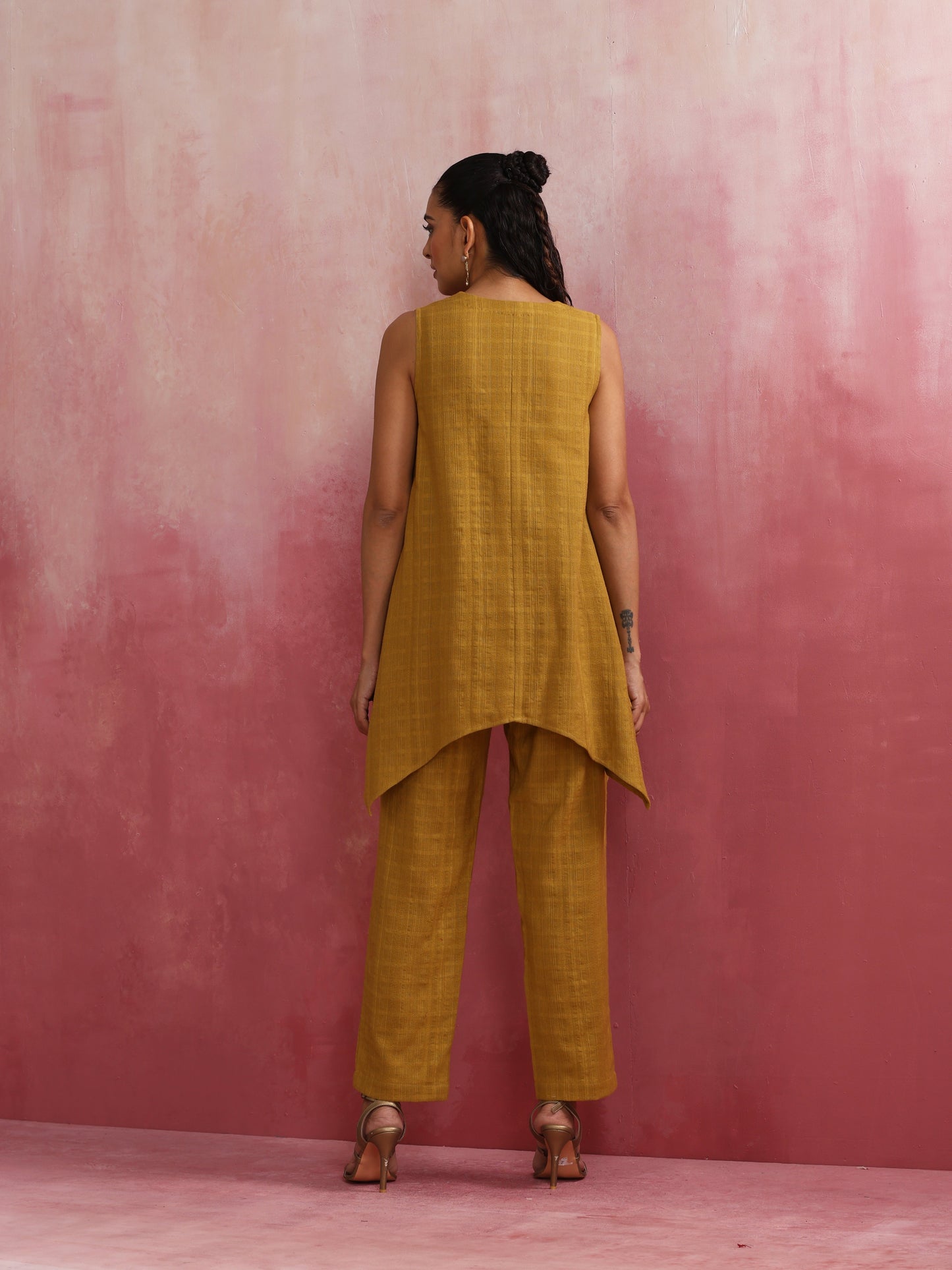 trueBrowns Mustard Cotton Dobby Co-ord set