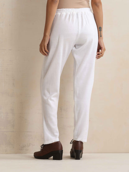 trueBrowns White Woollen Pants