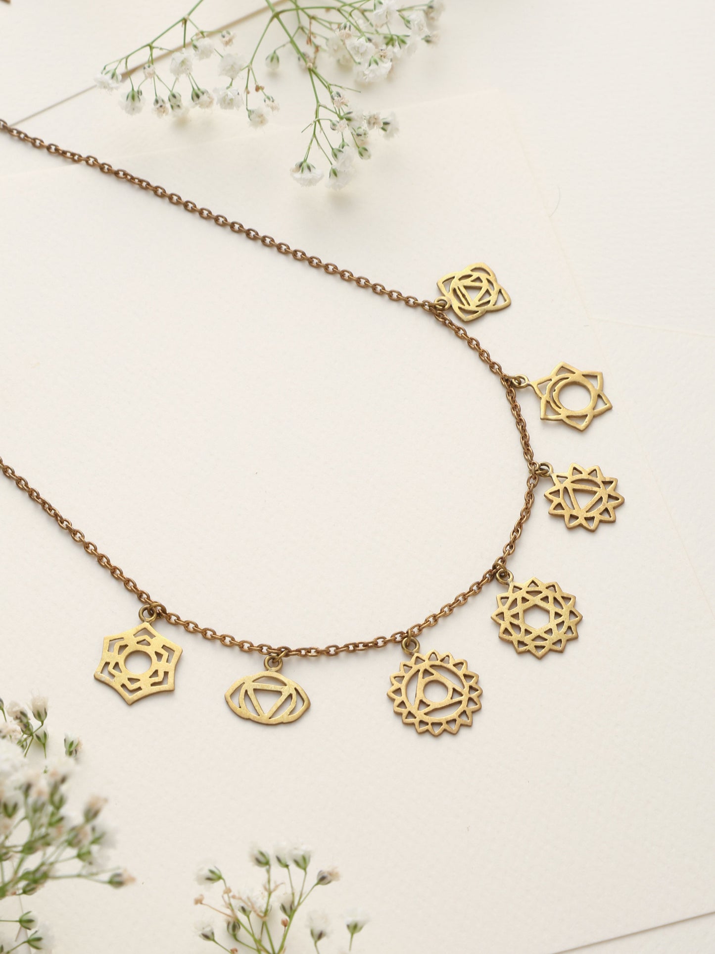 trueBrowns Brass Dangle Necklace