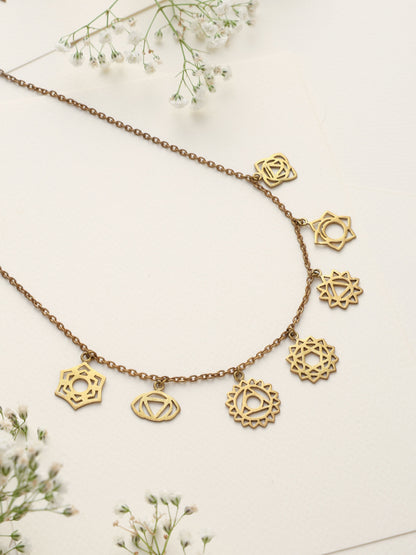 trueBrowns Brass Dangle Necklace