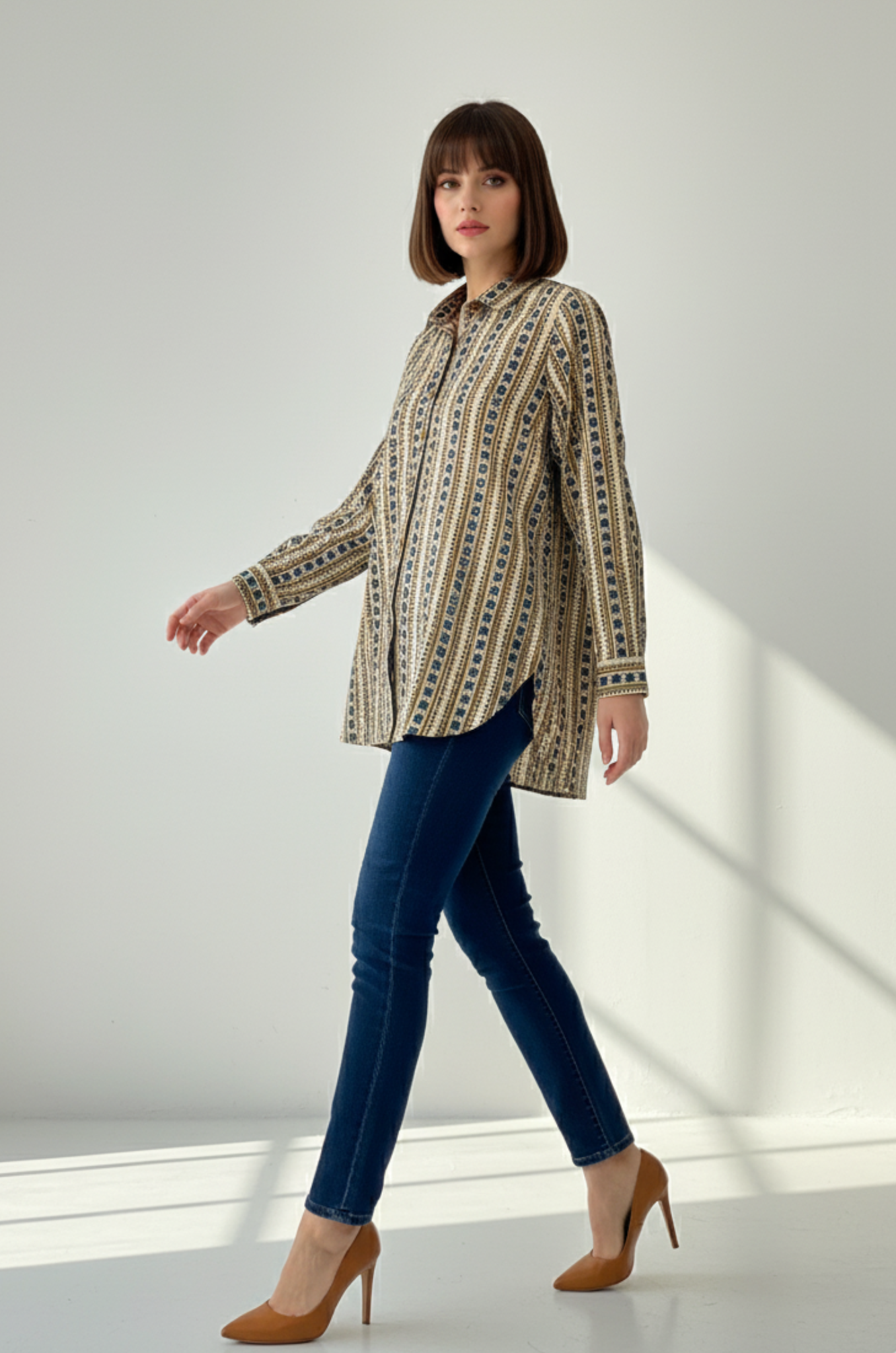 Maati  Sandy Bloom Cotton Button Down Shirt