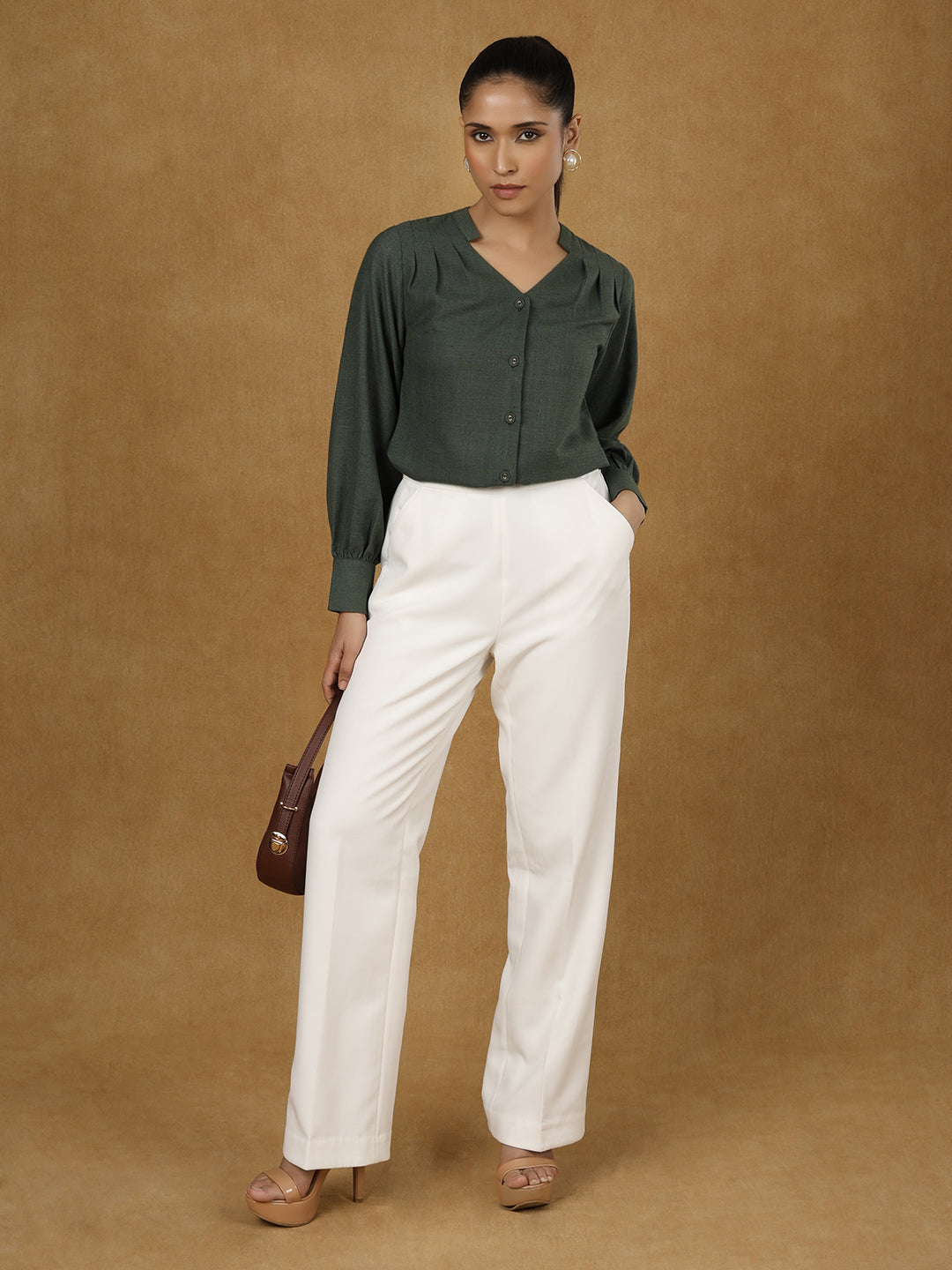 White High Waist Trouser