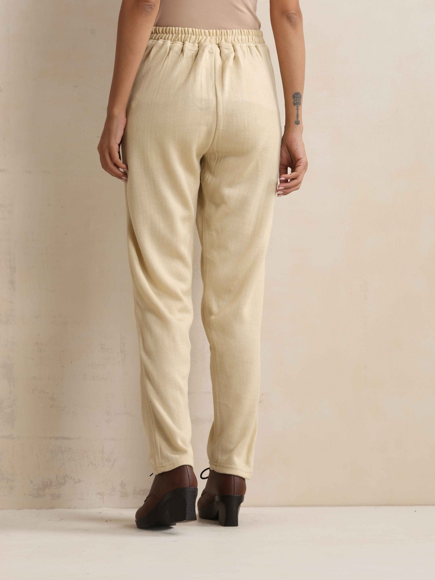 trueBrowns Beige Woollen Pants