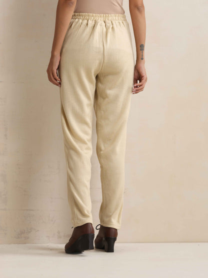 trueBrowns Beige Woollen Pants