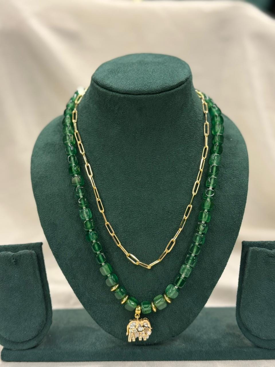 Elephant Charm Beaded Necklace
