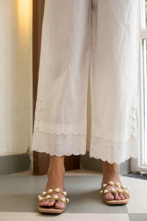 KANJ COTTON WIDE LEG PANTS