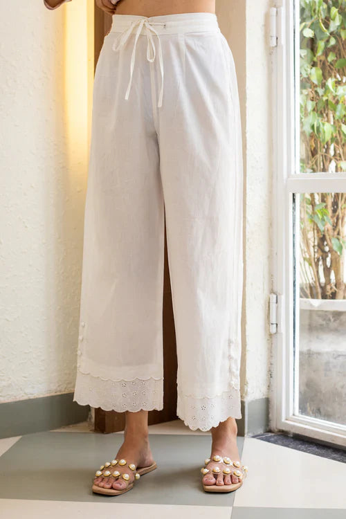 KANJ COTTON WIDE LEG PANTS