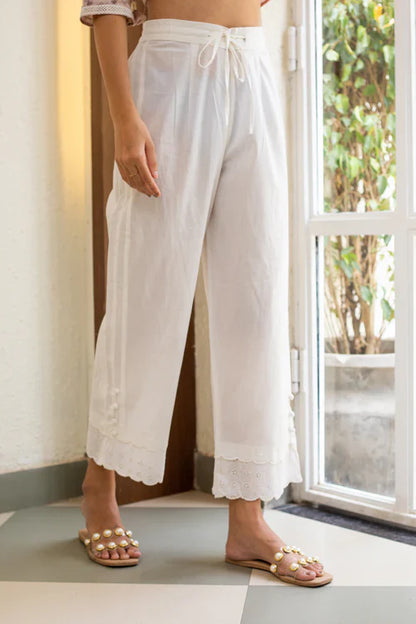 KANJ COTTON WIDE LEG PANTS