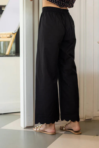 STYGIAN COTTON WIDE LEG PANTS