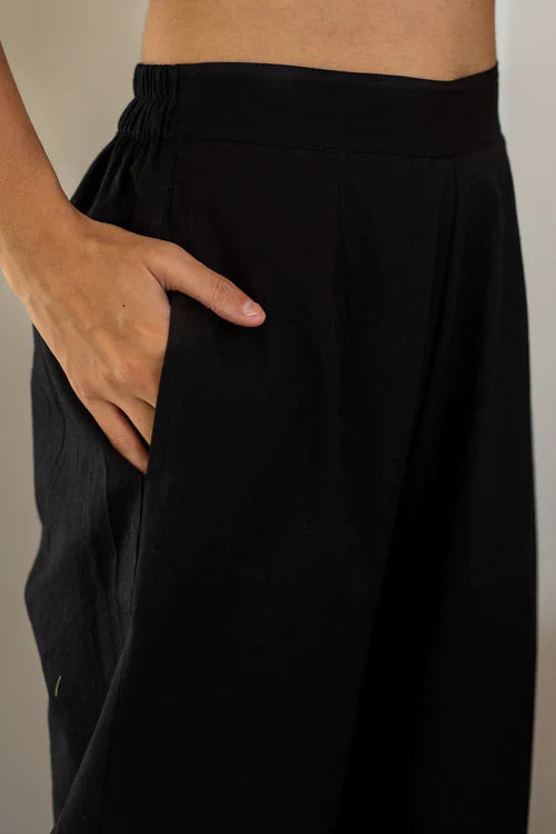 STYGIAN COTTON WIDE LEG PANTS