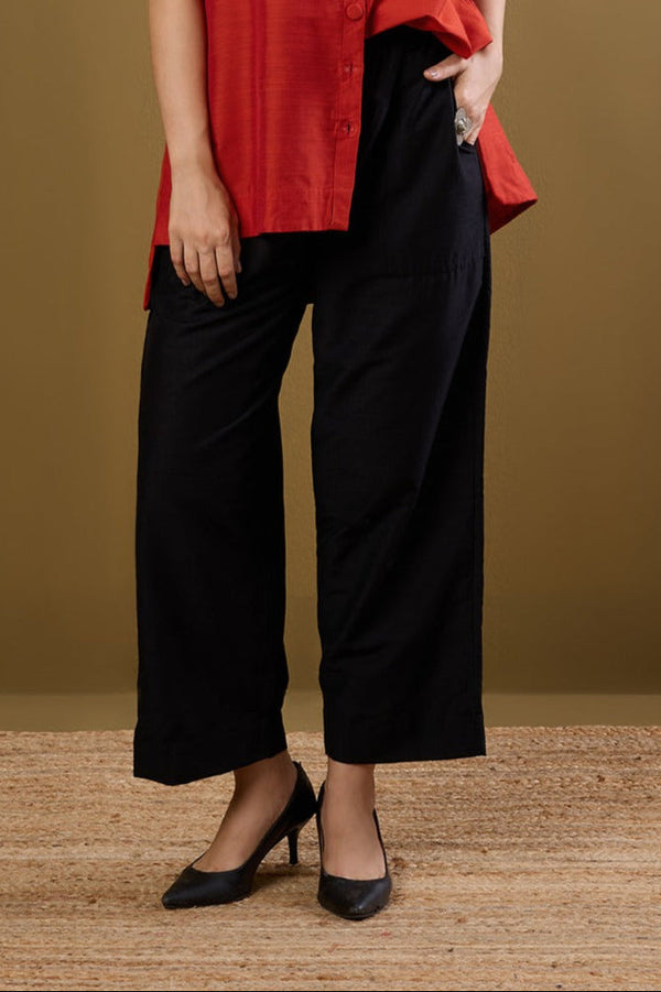 Maati Craft Comfort Fit pants - Black Silk Slub
