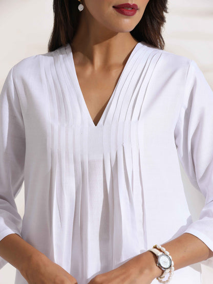 trueBrowns White Slub Co-ord Set
